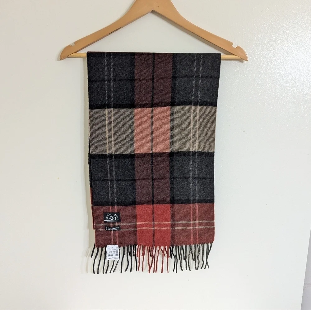 Jos. A. Bank 100% Cashmere Men's Fringe Scarf‎ 68